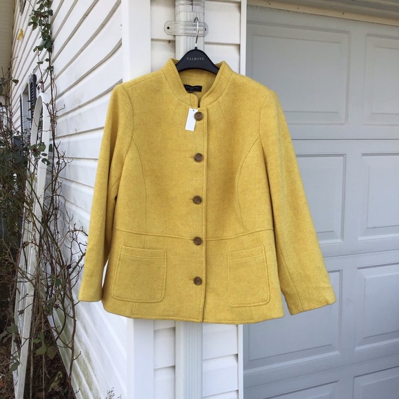 NWT Talbots Beautifully Made Yellow Wool Blazer - Picture 7 of 7